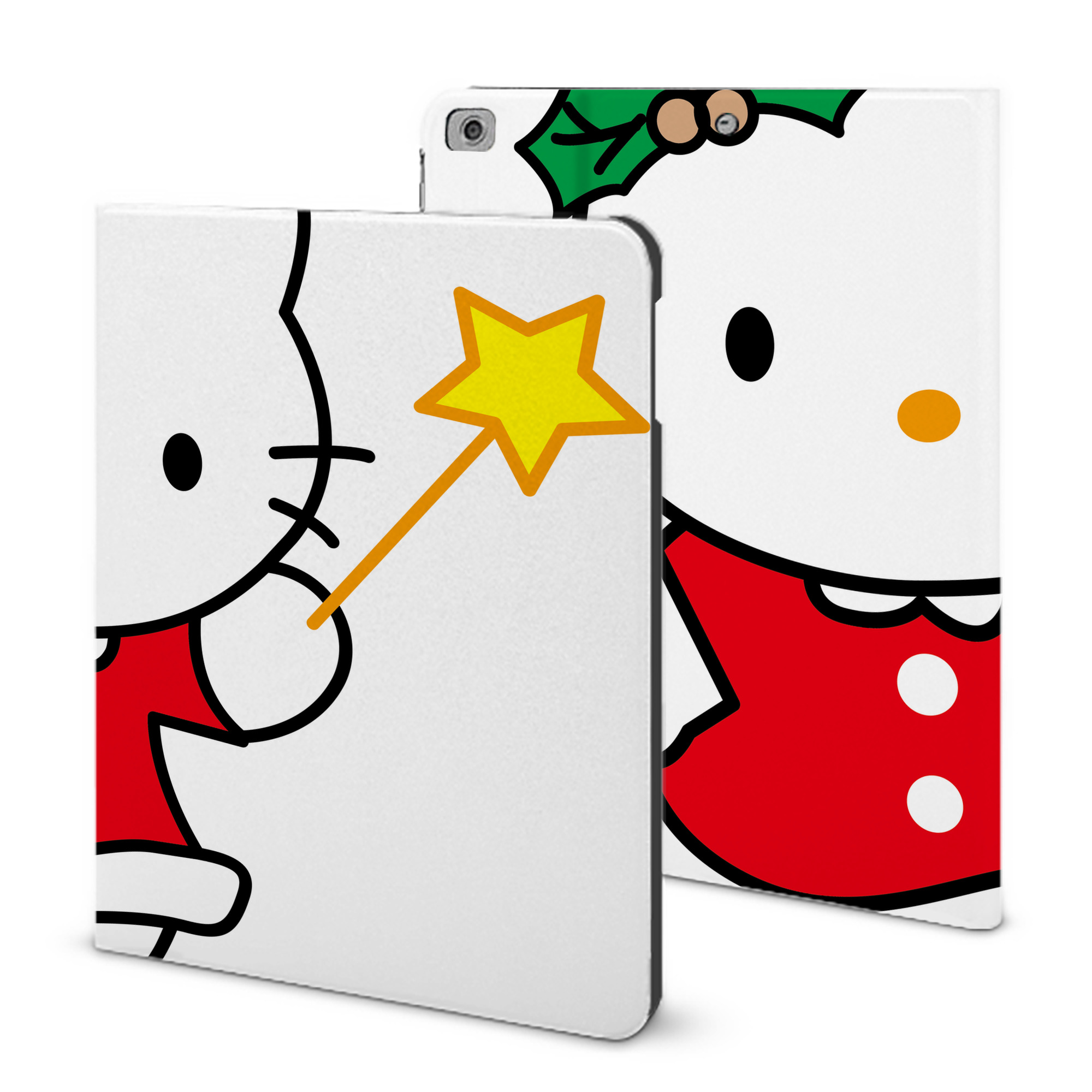 （画像用） Hello Kitty ハローキティ IPad ケース ブック型 PUレザー TPU 耐衝撃 軽量 薄型 ペン収納なし 全面保護 IPad 各モデル対応
